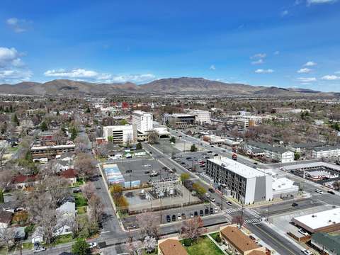 Carson City, Nevada, from the air, with the hills behind