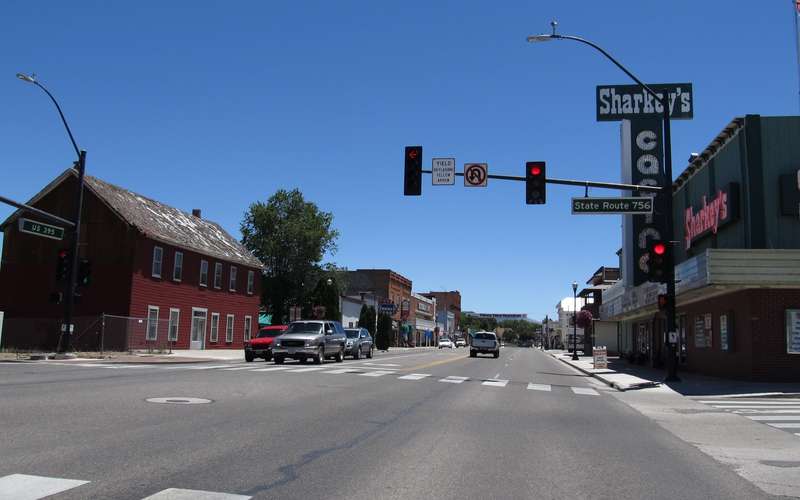 Main Street in downtown Gardnerville, Nevada
